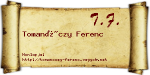 Tomanóczy Ferenc névjegykártya
