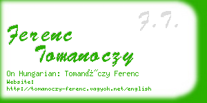 ferenc tomanoczy business card